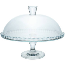 PASABAHCE PATISSERIE CAKE STAND FOOTED WITH DOME 32X32X26CM