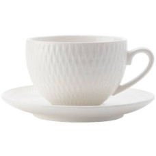 MAXWELL & WILLIAMS WHITE DIAMONDS COUPE AFTER DINNER CUP & SAUCER 90ML