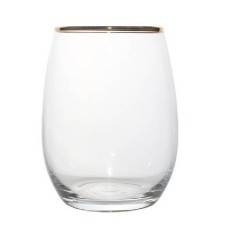 PASABAHCE AMBER 6PC STEMLESS WHITE WINE GLASSES 350ML