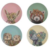 MAXWELL & WILLIAMS WILD PLANET 4PC SIDE PLATES 20CM