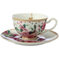 MAXWELL & WILLIAMS SILK ROAD WHITE CUP & SAUCER FOOTED 200ML