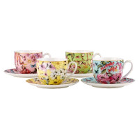 MAXWELL & WILLIAMS ENCHANTMENT SET OF 4 CUPS & SAUCERS 280ML