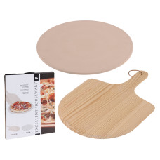 EH PIZZA SHOVEL AND STONE BAKING PLATE 49X36CM